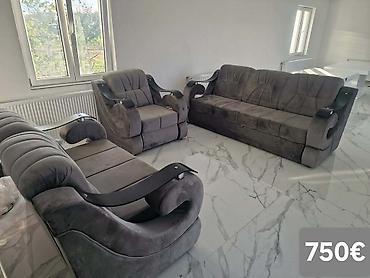 Stilske garniture: Komplet tapaciranih garnitura za dnevni boravak – moderan Chesterfield — 37