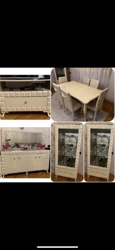 demir setka qiymeti: Qonaq otağı üçün, Dördbucaq masa, 6 stul