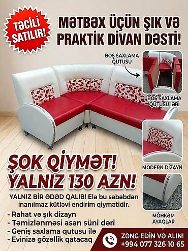 Divanlar: Mini-divan, Yeni, Açılmayan, Bazalı, Süni dəri — 1