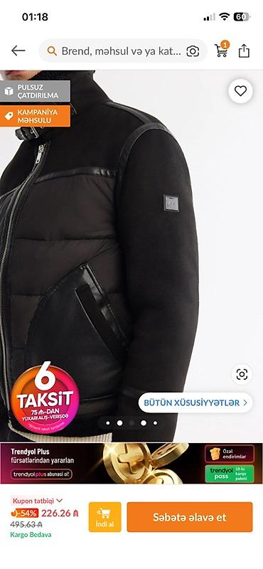 north face kurtka: Kişi üçün qara rəngli qışlıq gödəkçə - Model: qısa kəsim, fermuarlı — 5
