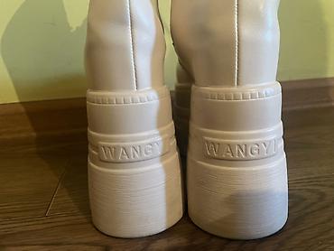 nike dunk: Женские высокие ботинки WANGYI в светлом молочном/кремовом оттенке — 1