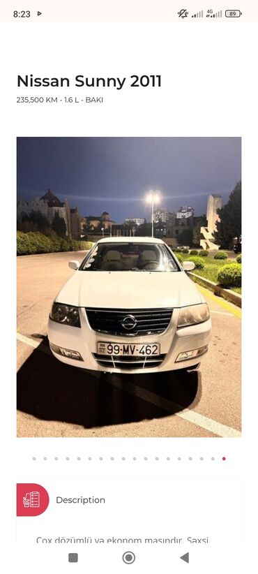 ağ 07: Nissan Sunny: 1.6 l | 2011 il Sedan