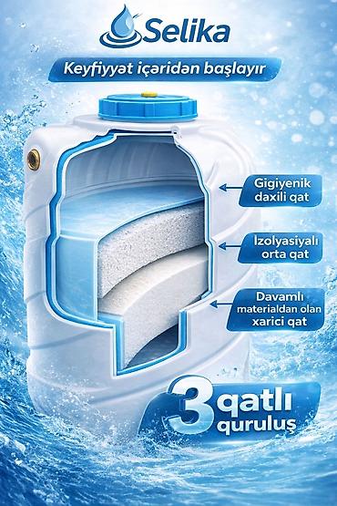 Selika su çəni – 3 qatlı quruluşla - Gigiyenik daxili qat: su ilə