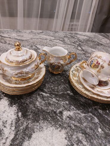 сервиз чайный: Çay dəsti, rəng - Ağ, Farfor, 19 nəfərlik, Çexiya