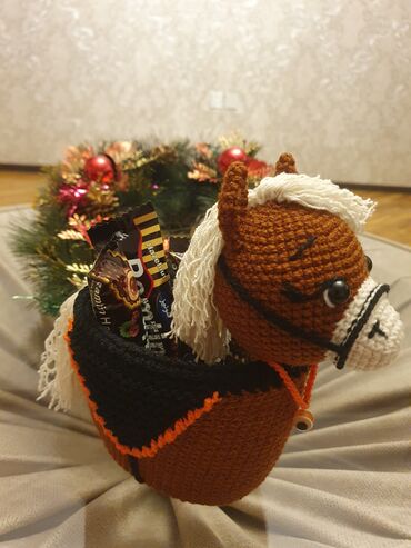 Yeni il oyuncaqları və bəzəkləri: Əl işi toxuma “qar adam” formalı çoxməqsədli təşkilatçı/mişka qabı — 12