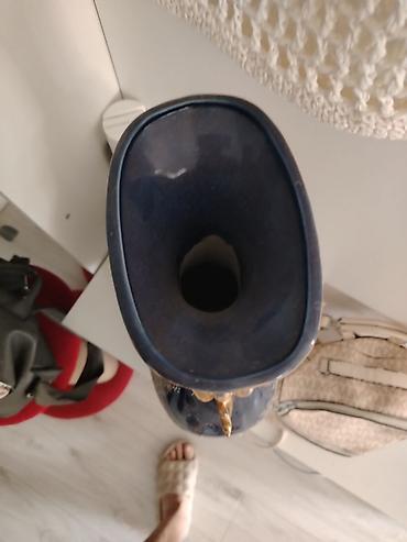 jysk ogledala velika: Dekorativna porculanska vaza – ručno oslikana, tamnoplava (kobalt) — 1