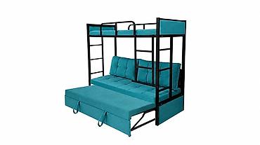 bunk bed: Двухъярусная модульная кровать‑диван 3‑в‑1 - Функционал: - Нижний — 1