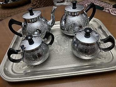 caynik sekilleri: Çay dəsti, rəng - Gümüşü, Metal — 2