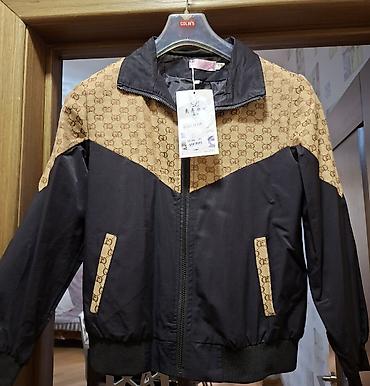 Kurtkalar: Qara-bej rəng kombinasiyalı yüngül qolu rezinli jaket - Dizayn: Üst — 1