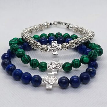 Narukvice: Konac narukvica, Handmade, Materijal: Perlice, Srebro — 1