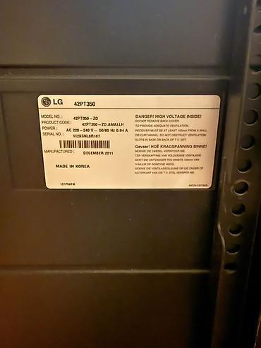 plazma ekran: LG 42PT350 – 42 düymlük plazma televizor - Model: 42PT350-ZD — 2
