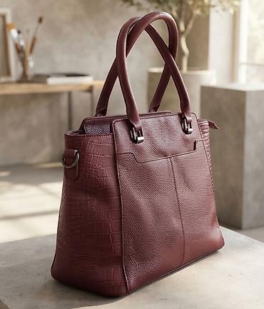 torba u: Elegantna ženska torba – bordo boja - Materijal: teksturirana eko — 1