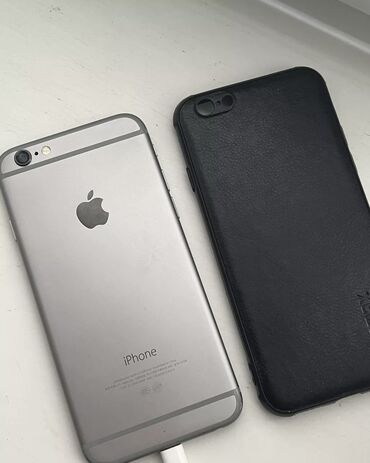 Apple iPhone: IPhone 6, Б/у, 64 ГБ, Серебристый, Защитное стекло, Чехол, 100 %