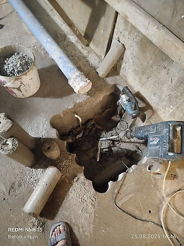 Beton işləri: Beton kəsmə - Beton deşmə xidməti Beton kubik kərpicdən qapı — 7