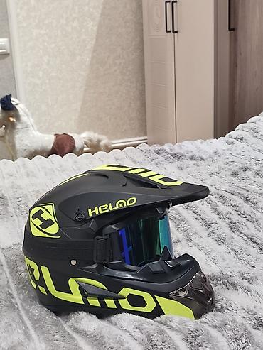 boks kaska: HELNO off-road/endurо kaskı + aynalı qoruyucu eynək dəsti - Növ — 2