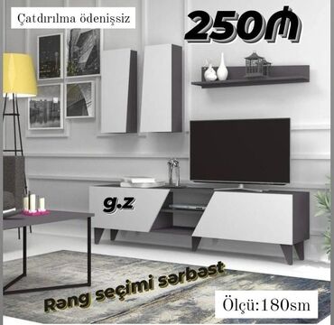 madeyra tv stendler: *Tv Stend 💫250Azn* ✔️Material Rusiya Laminat 18/lik ✔️Ölçü:180sm ◽Rəng