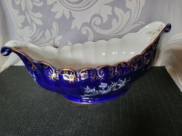 Ostali antikviteti: Cinija za voce Apro porcelan,kobalt,pozlata iz 70ih. Cinija perfektno — 3
