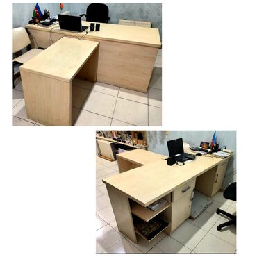 Yataq otağı dəstləri: Ofis masasi Materyalı laminat deyil. Təmmiz Şpon MDF dəndir Böyük 2×70