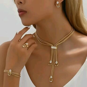 polovan zlatni nakit prodaja: Set: Bracelet, Earrings, Necklace, Material: Gold