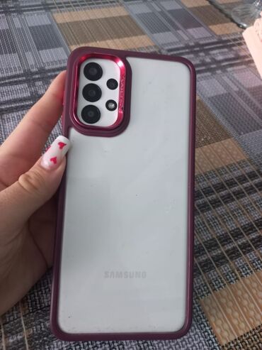telefon aksesuarlari: Samsung Galaxy A13, 4 GB, rəng - Ağ, Barmaq izi, İki sim kartlı, Face ID