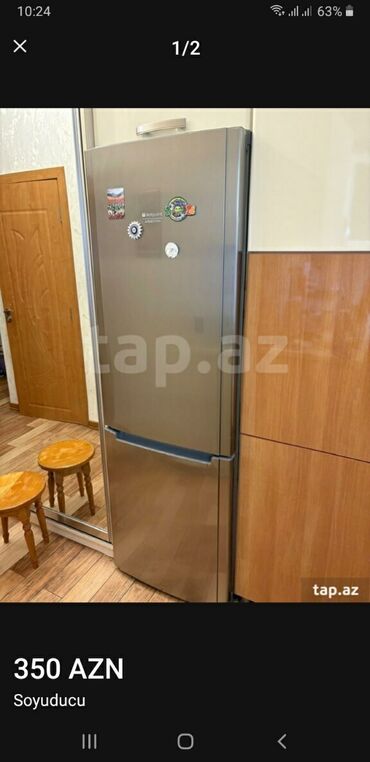 mətbəx tərəzi: İşlənmiş 2 qapılı Hotpoint Ariston Soyuducu Satılır, rəng - Boz