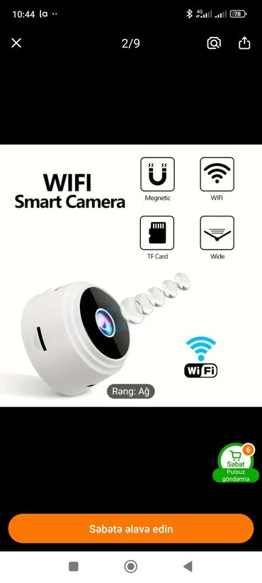 Masaüstü kompüterlər və iş stansiyaları: Mini kamera.ovuc boydadır .gecə görüntüsü var.wifi la isliyir .daima
