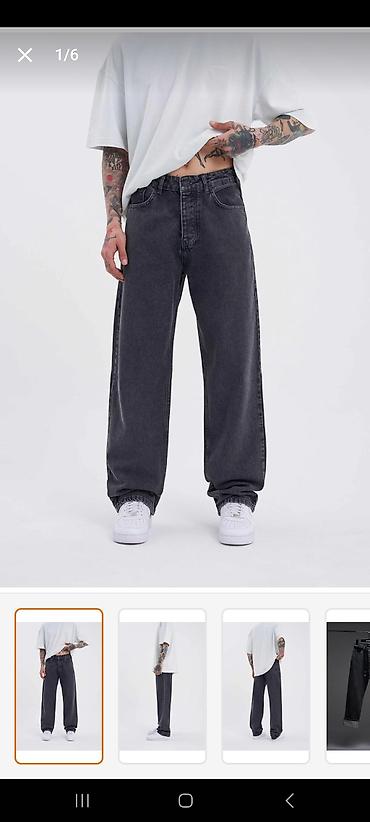 Cinslər: YENİDİR📣Kişi üçün geniş kəsimli jeans şalvar — 5
