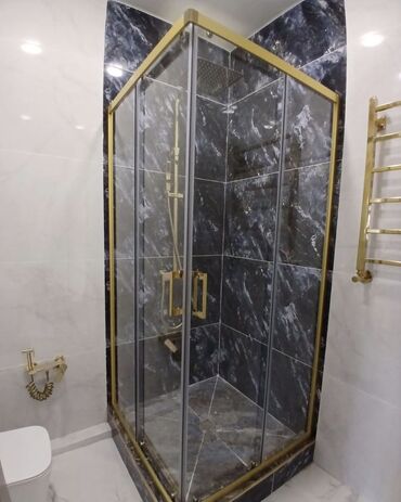 Duş kabinaları, arakəsmələr: Yeni Üstü açıq kabina, Künc üçün, Pulsuz çatdırılma — 15
