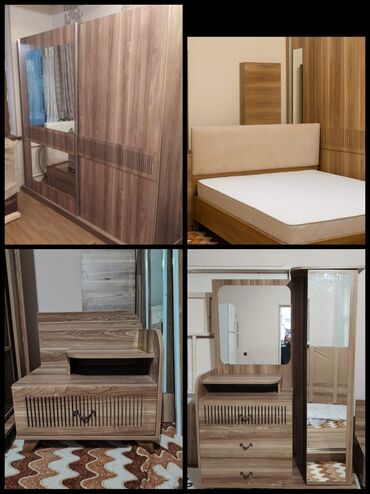 Шкафы: Двуспальная кровать, Шкаф, Тумба, Б/у