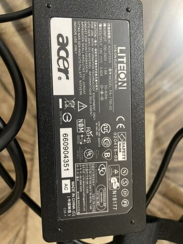 Masaüstü kompüterlər və iş stansiyaları: Acer noutbukları üçün orijinal LiteON AC adapter Texniki