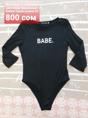 Боди: Женские боди, фирменные (Европа/Турция). 1) Черное боди с надписью — 1