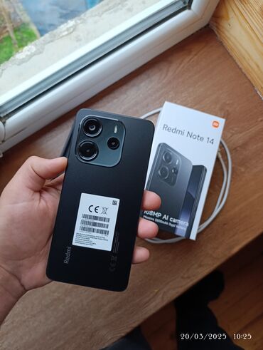 sade telefonlarin satisi: Xiaomi Redmi Note 14, 256 GB, rəng - Göy, 
 İki sim kartlı, Face ID, Zəmanət