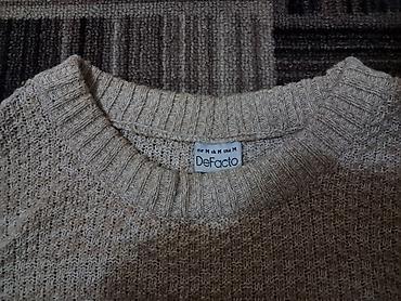 кийим: Эркектердин свитери, M, L, XL, Defacto, Колдонулган, түсү - Саргыч боз, Өзү алып кетүү — 2