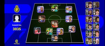 сони плейстейшен 3: EFootball futbol simulyasiyası oyununda komanda təşkilatı ekranı. Bu