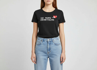 czarne koszulki damskie z nadrukiem: Sinsay, T-shirt damski, rozmiar M