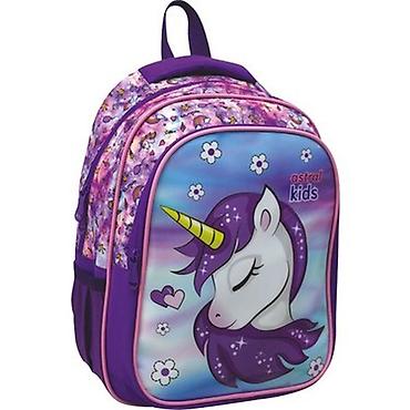 Məktəb çantaları: Uşaq məktəb çantası – Astral Kids, bənövşəyi/unicorn dizaynı - — 1