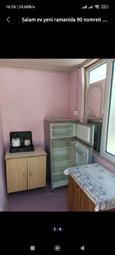 Uzunmüddətli kirayə evlər: 1 otagli ev yeni ramanida 90 nomreli mekdebe yaxin soyducu wif qab — 8