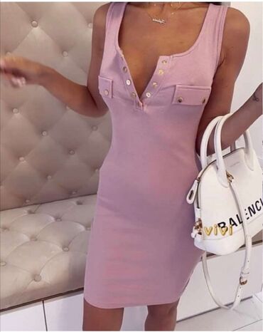haljina univerzalna: Bоја - Roze, Drugi stil, Na bretele