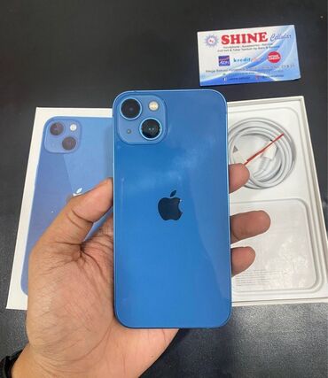 Apple iPhone: IPhone 13, 128 GB, Mavi, Face ID, Sənədlərlə, Zəmanət