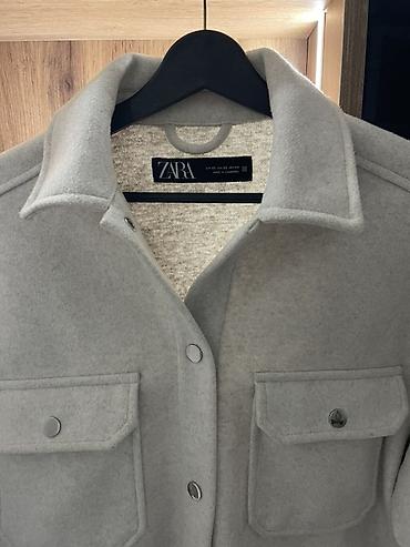 ZARA qadın overshirt – boz rəng - Model: qalın toxumalı lalafo.az -da ZARA qadın overshirt – boz rəng - Model: qalın toxumalı