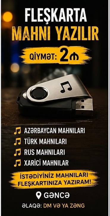 sntv elaqe: Xidmət: Fleşkartlara mahnı yazılması Təsvir: - Seçdiyiniz mahnılar — 1