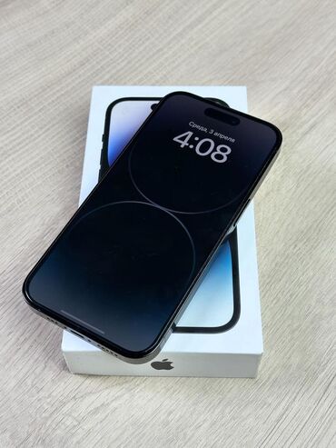 Apple iPhone: IPhone 14 Pro, Б/у, 256 ГБ, Черный, Защитное стекло, Чехол, Коробка, 99 %