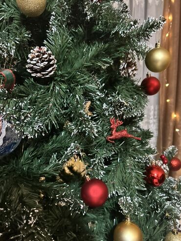 Yeni il ağacları: Yeni il şam ağacı – tam bəzədilmiş set 180 sm hediyye alınıb qaytarma — 3
