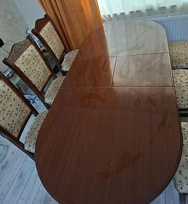küçə işıqları satışı: Stol 6 Stul satılır qiyməti 210 manat stol tək də satılır 90 manata — 1