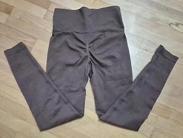 Helanke, biciklistički šortsevi: Ženske sportske helanke – visoki struk, tamno braon - Kroj: uske — 21