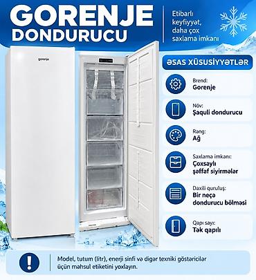 dynacord satilir: Gorenje şaquli dondurucu Əsas xüsusiyyətlər: - Brend: Gorenje - Növ — 1