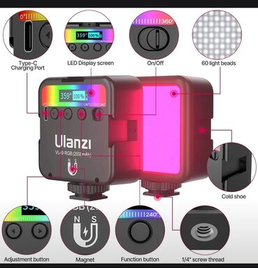 canon профессиональный фотоаппарат: Ulanzi VL49 RGB LED işıq - RGB rəng diapazonu: 360° HSI rəng lalafo.az -da canon профессиональный фотоаппарат: Ulanzi VL49 RGB LED işıq - RGB rəng diapazonu: 360° HSI rəng