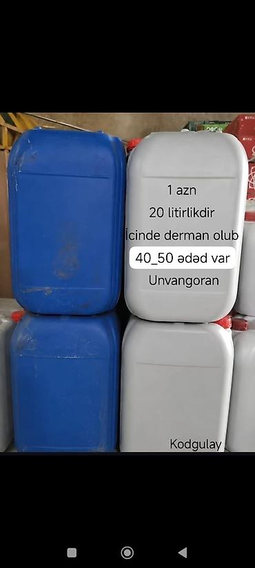 Məhsul: 20 litrlik plastik bidonlar - Tutumu: 20 litr - Sayı: 40–50 lalafo.az -da Məhsul: 20 litrlik plastik bidonlar - Tutumu: 20 litr - Sayı: 40–50