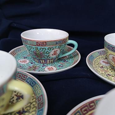 qedimi caydan: Çay dəsti, rəng - Mavi — 2