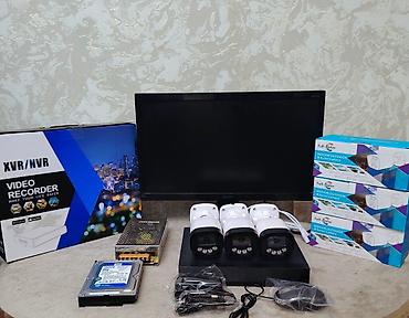 all in one: Monitor DVR 4 çıxışlidir Təzədir Telefondan izləmə 3 ədəd color Full — 1